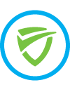 Icon of the UniBank Security Promise logo: a shield with a blue tick across the top.