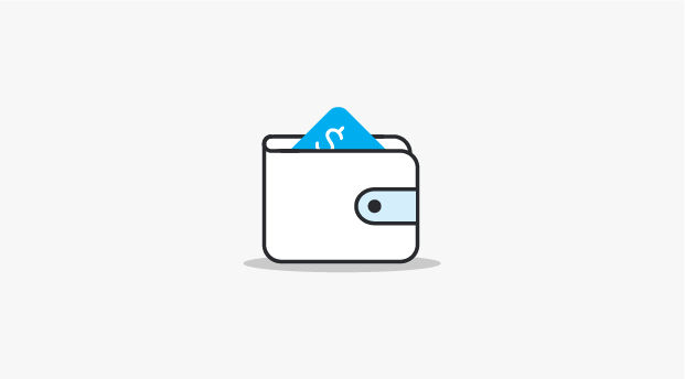 Everyday banking icon of card in wallet.