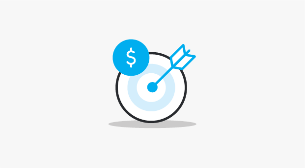 Target Saver icon of an arrow hitting a target and a dollar sign.