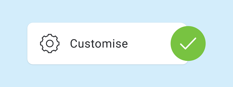 An image showing that you can customise display options in the app.