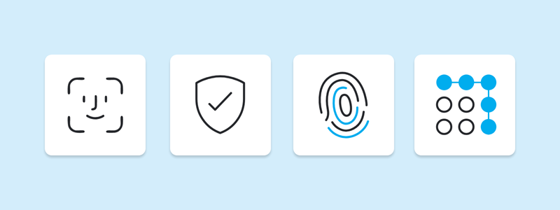 A series of icons representing the different ways you have to sign into the app.