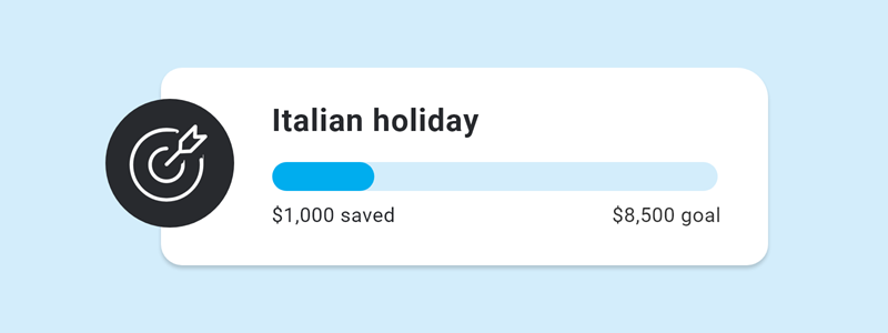 A picture showing the savings goals you can set in the app.