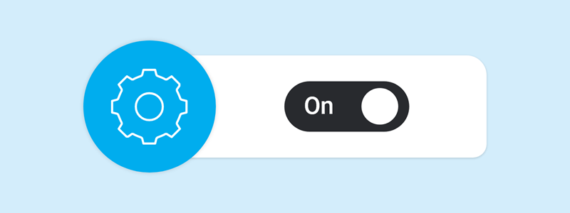 A cogwheel icon representing the options within the settings in the app.