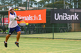 A man playing tennis.