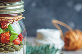 A collection of Christmas decorations.